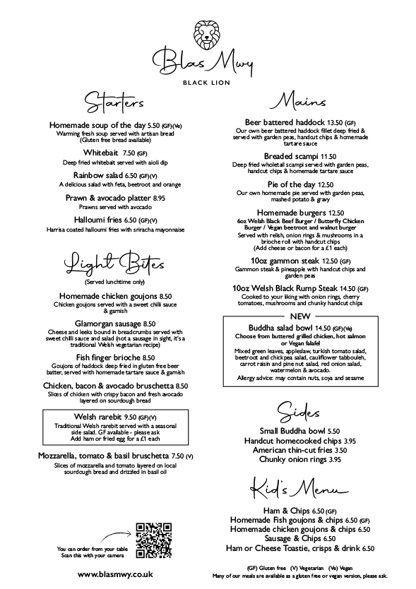 food menu english